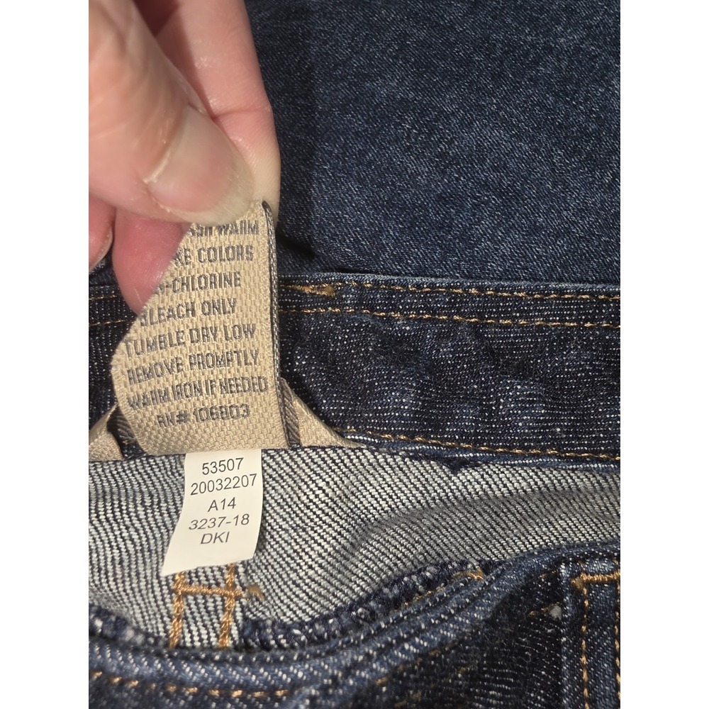 Duluth Trading Co Jeans Womens 14x33 Dark Wash Mid Rise Straight Stretch Denim - Picture 2 of 9